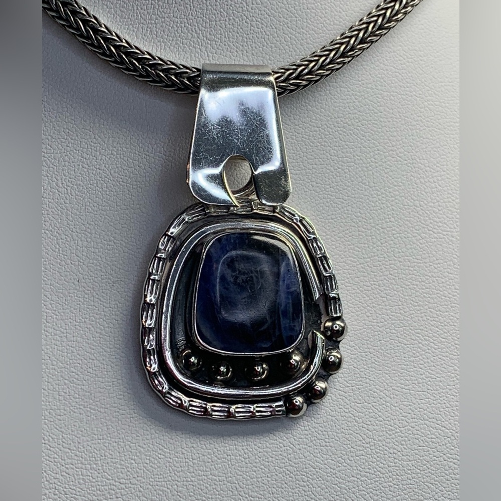 Silpada Vintage Rare Sterling Silver BOLD & BEAUTIFUL Sodalite Pendant
